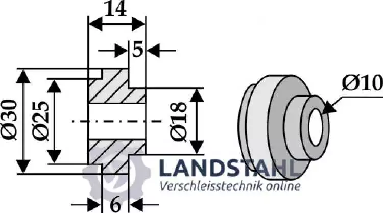 Buchse für Strohhäcksler-Messer